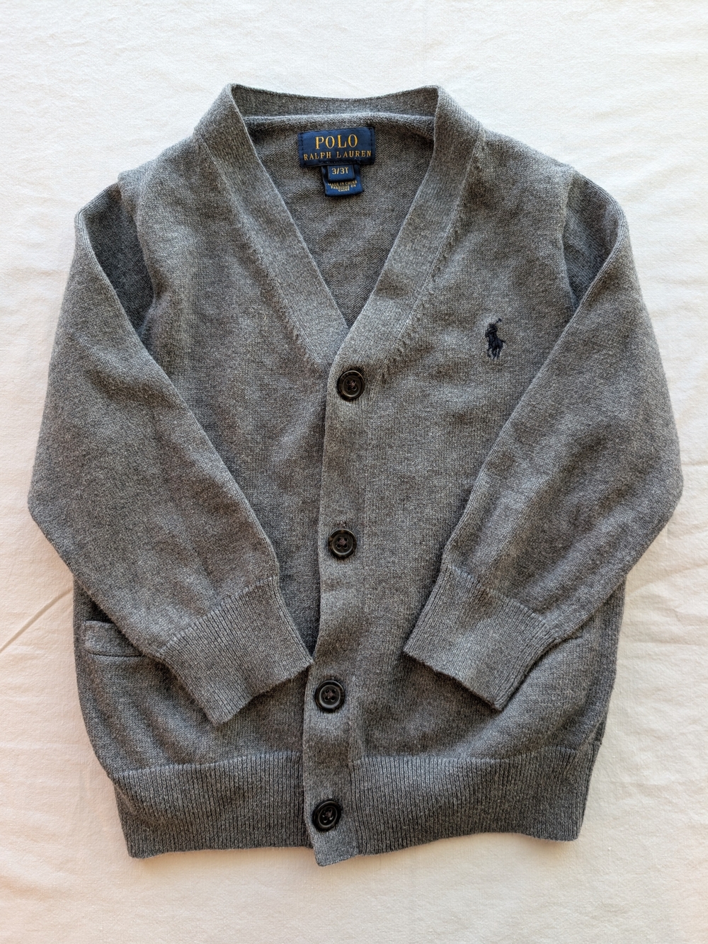 Polo by Ralph Lauren Boys' Gray Knit Cardigan Size 3T